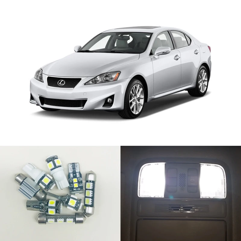 

Fit For Lexus IS250 or IS350 or IS-F 2006-2012 White Led Light Bulbs Interior Package Kits For Map Dome Step Courtesy Trunk Lamp