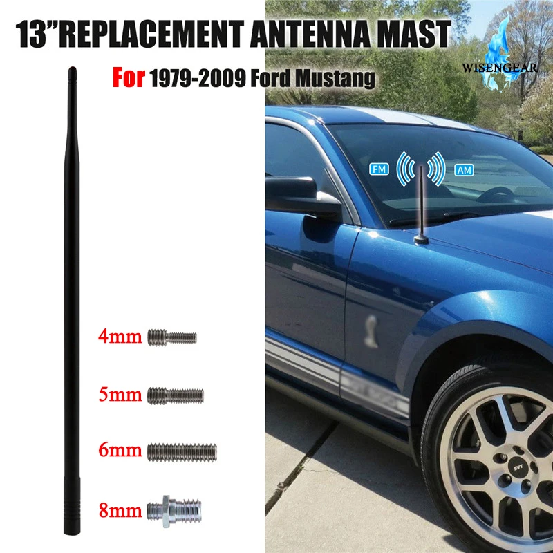 Автомобильная FM антенна, радио антенна, усилитель сигнала, прием сигнала для Ford Mustang 1979-2009, антенна мачты, авто антенна, WISENGEAR/