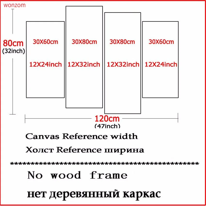 4 шт. черный белый волк холст живопись современная картина с животными на холсте