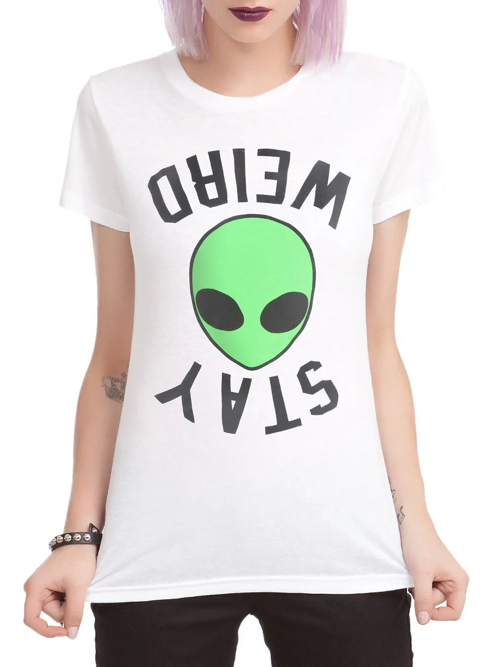 Футболка женская с забавным принтом инопланетянина 18 стилей Повседневная белая