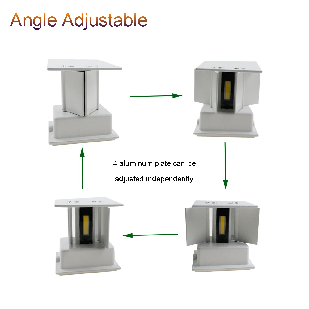 Beste Blaker Wandlamp Verlichting Moderne Korte Kubus + Verstelbare Plaat 110 V 220 V 7 W LED COB Chip Waterdicht Aluminium Tuin Hotel Hal JL