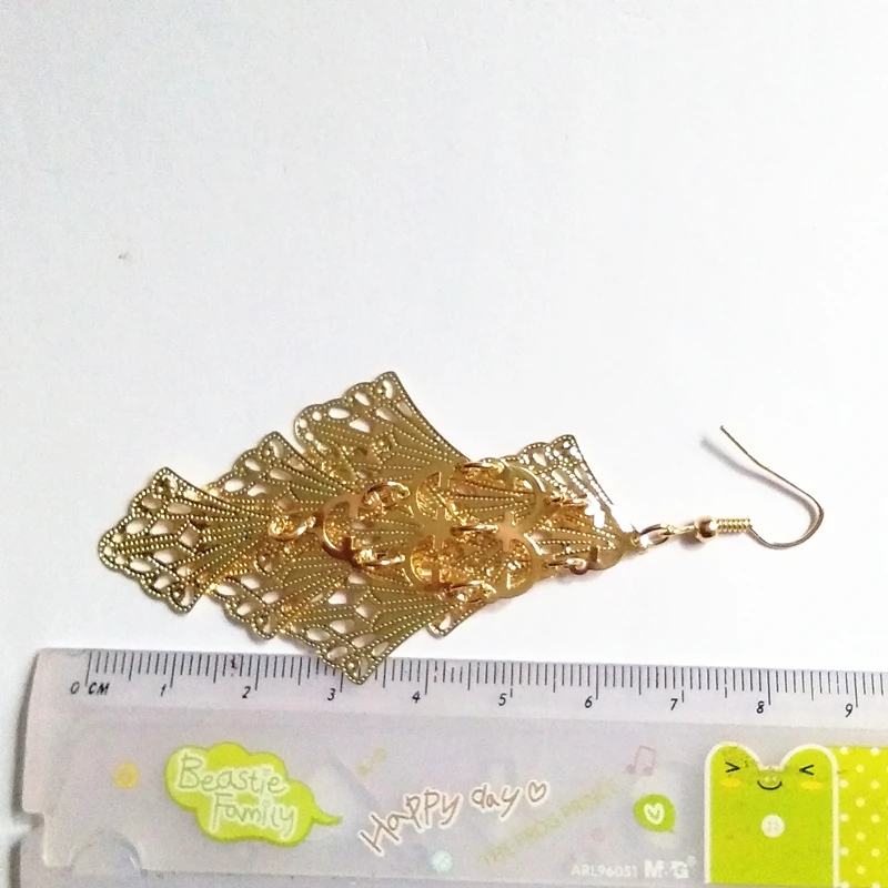 Новый стиль 9 см ромб концентратор кисточкой Серьги капли серьги ручной работы