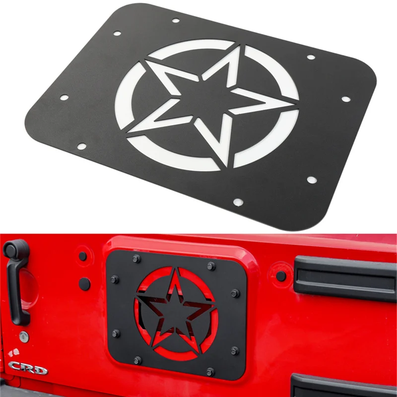 Pentastar Для 2007- Jeep Wrangler JK JKU запасные устройство для крепления запасного колеса удалить листовая прокладка Tramp штамп черный Aluminuml(решетка/ORF/EV0/Star - Цвет: Pentastar