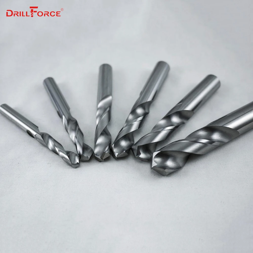 Набор твердосплавных сверл Drillforce 0 5 7 мм без покрытия (яркая) с круглым