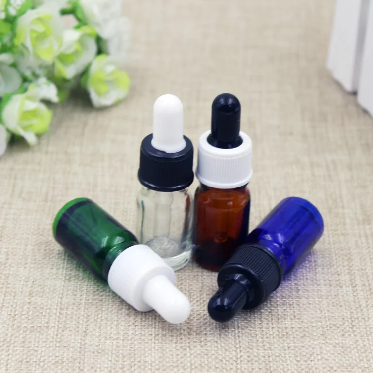 Прозрачная синяя зеленая коричневая крышка для бутылки с маслом 5 мл белая и