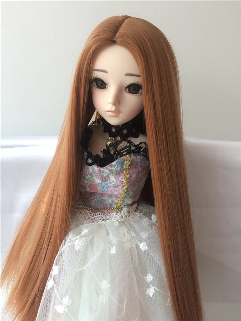Бесплатная доставка 1/4 Bjd парик высокая температура длинный прямой SD для BJD куклы
