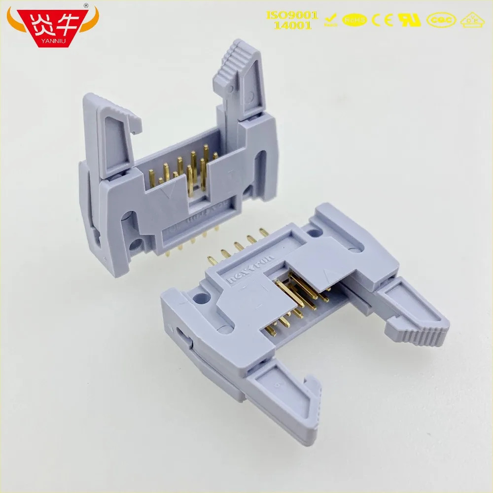 DC2 10P IDC SOCKET BOX 2 54 мм Шаг эжектор заголовок прямой разъем 2*5P 10PIN контактная часть