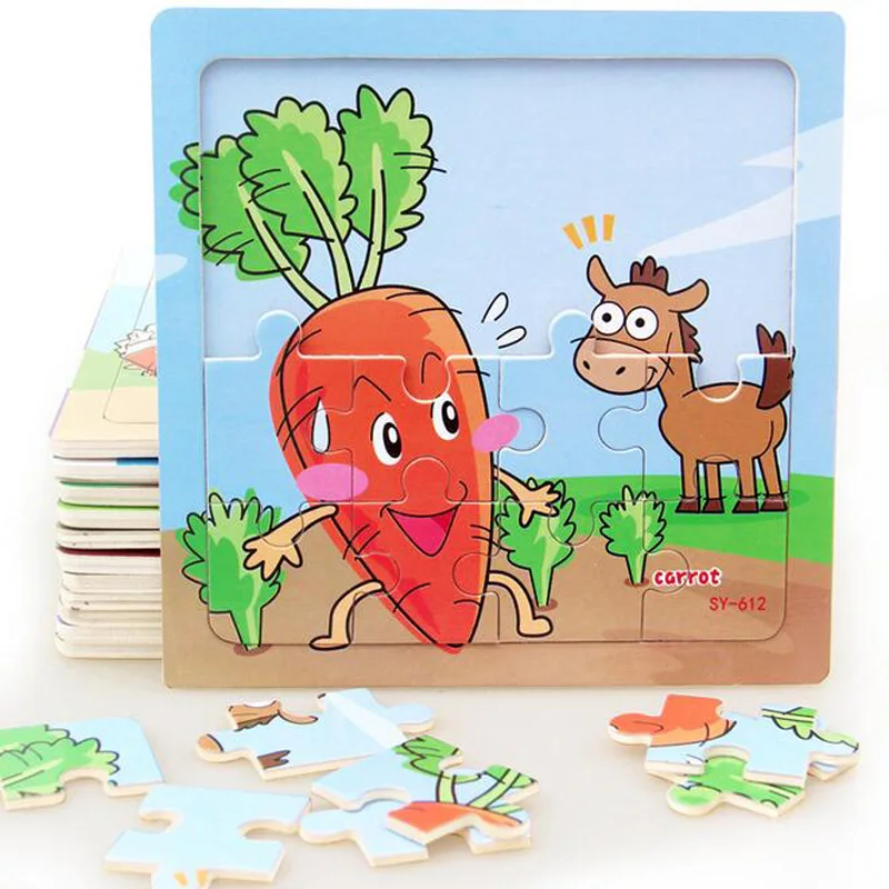 1 шт. креативные Детские Мультяшные деревянные овощные головоломки Ранние