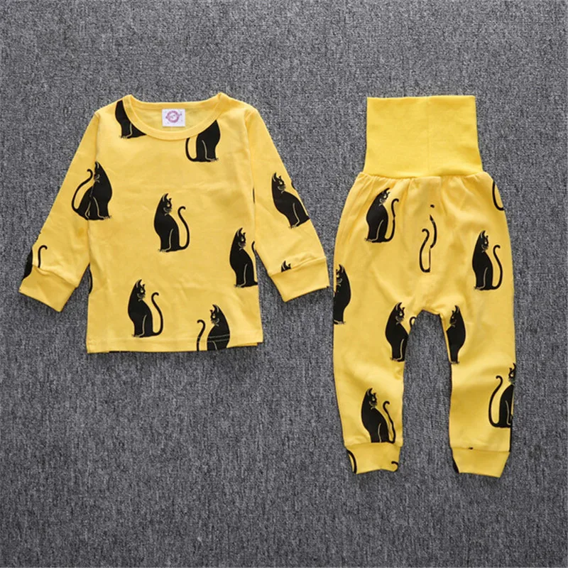 Комплект детской одежды для сна 2 шт./компл. 5 цветов футболка + штаны|kids pajama sets|kids