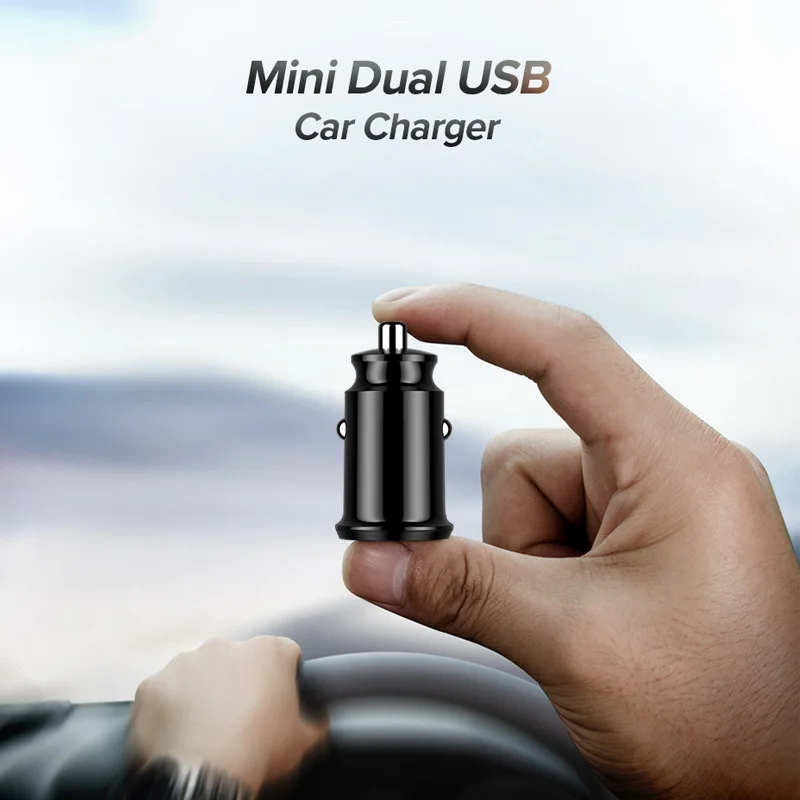 GOOJODOQ Мини Быстрый двойной Переходник USB для зарядки в машине 3.1A автомобильная зарядка для планшета мобильного телефона автомобильное зарядное устройство двойной USB зарядное устройство для телефона