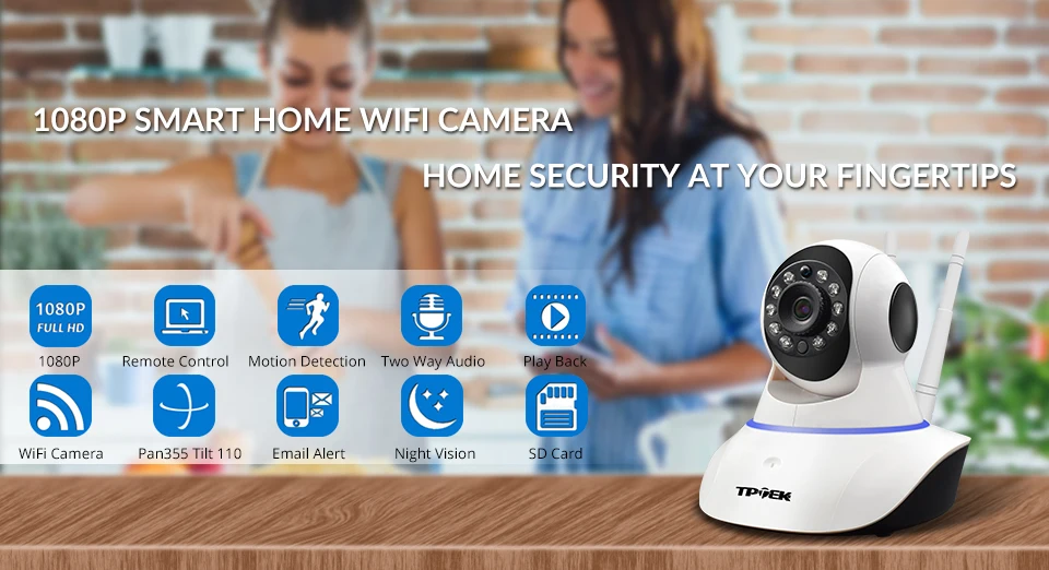 Ip-камера с разрешением 1080 P, Wi-Fi, беспроводная домашняя ip-камера для безопасности, камера видеонаблюдения, Wi-Fi, камера ночного видения, детский монитор, камера