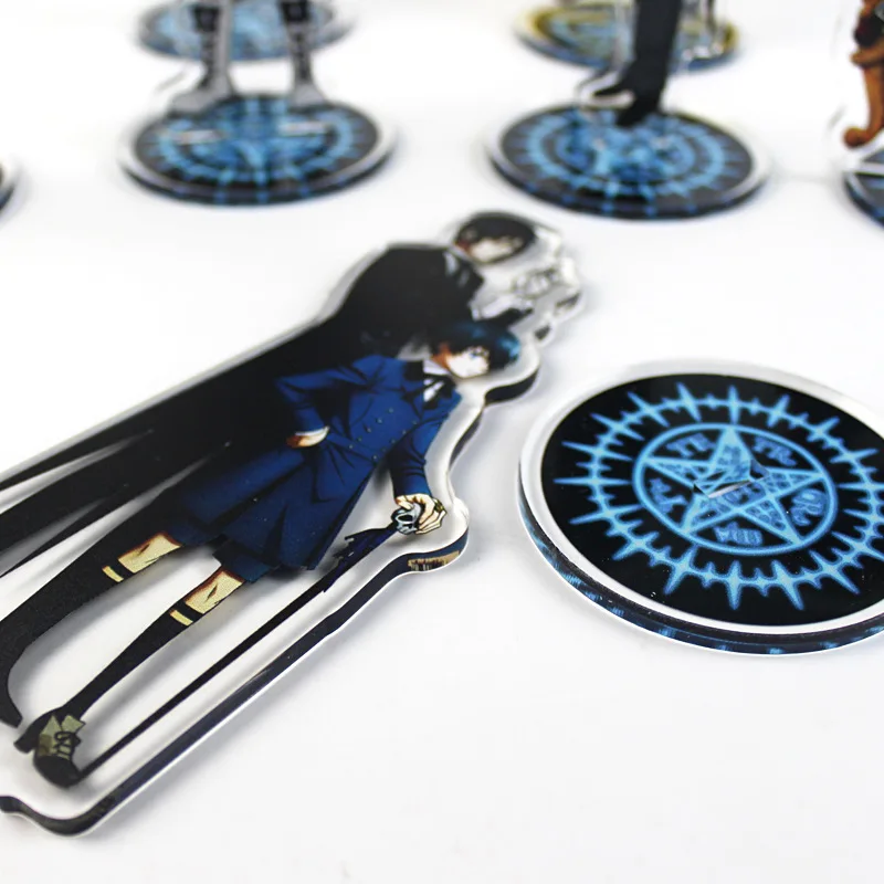 2019 Black Butler Keychain Double Sided Key Chain Acrylic Pendant Anime Accessories Cartoon Ring Decoration ornament 16CM | Украшения и