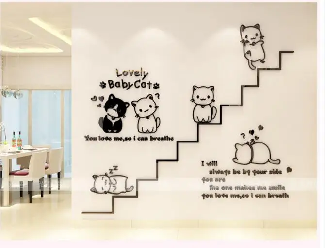 DIY 3D нетоксичные акриловые lovely baby стикер на стену с кошкой самоклеящаяся букв