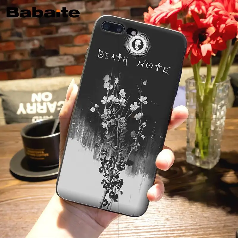 Babaite аниме тетрадь смерти Smart Cover Черная мягкая крышка чехол для телефона iPhone 8 7 6 6S