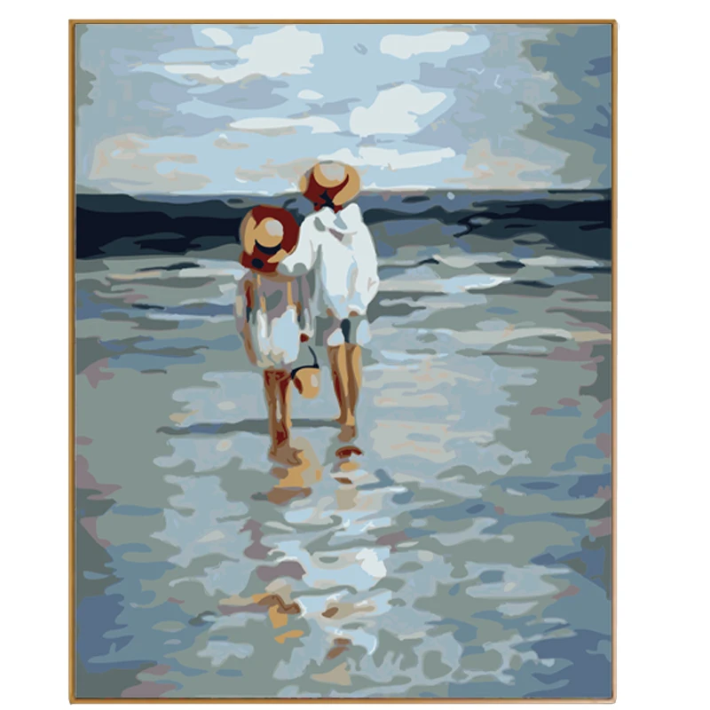 PHKV посмотрите на море абстрактный морской пейзаж рисунок холсте цифровая