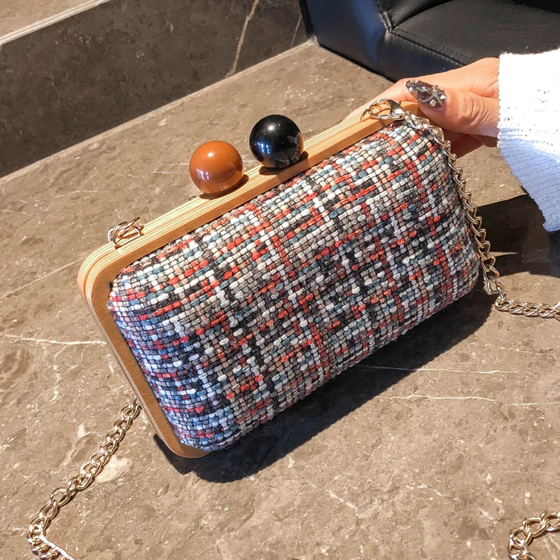 Цвета: черный красный шерстяные древесины Винтаж модный дизайн Для женщин Мини