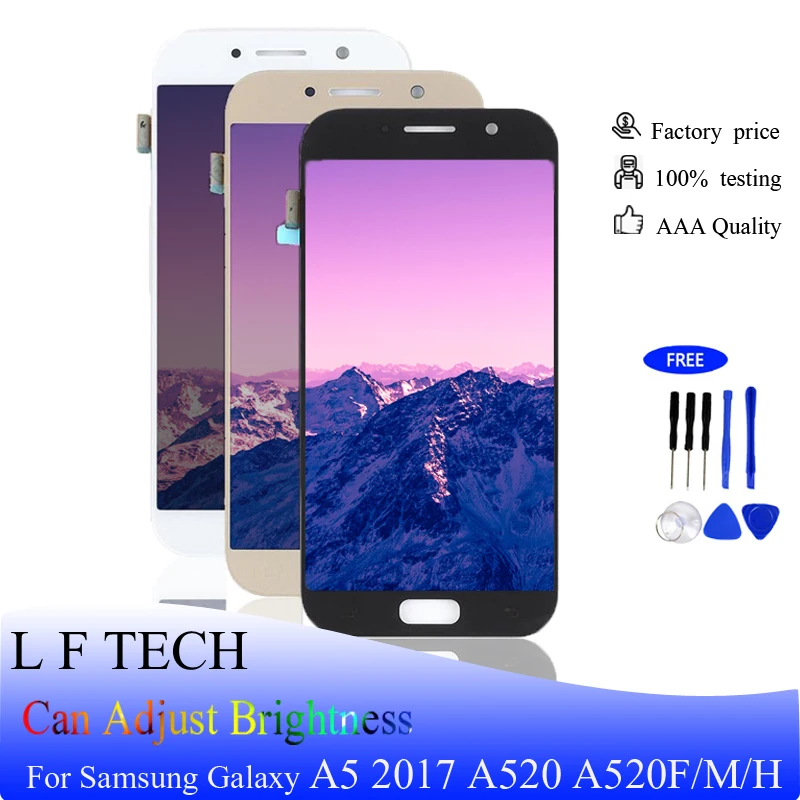 ЖК дисплей для Samsung Galaxy A5 2017 A520 A520F/M/H и кодирующий преобразователь сенсорного