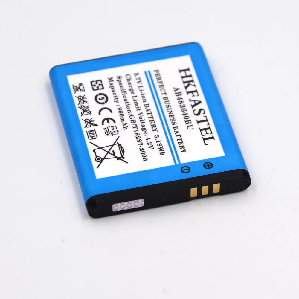 HKFASTEL Новый AB483640BU мобильного телефона Батарея для samsung J600 J608 J218 B3210 C3050 E740 E748 F110 F118