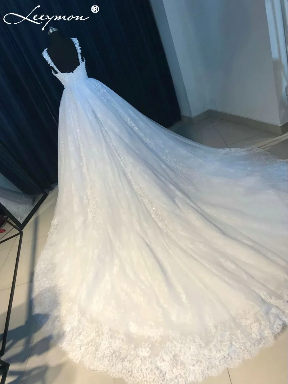 Романтичное Белое кружево принцесса расшитые бисером Свадебные платья 2019 милая