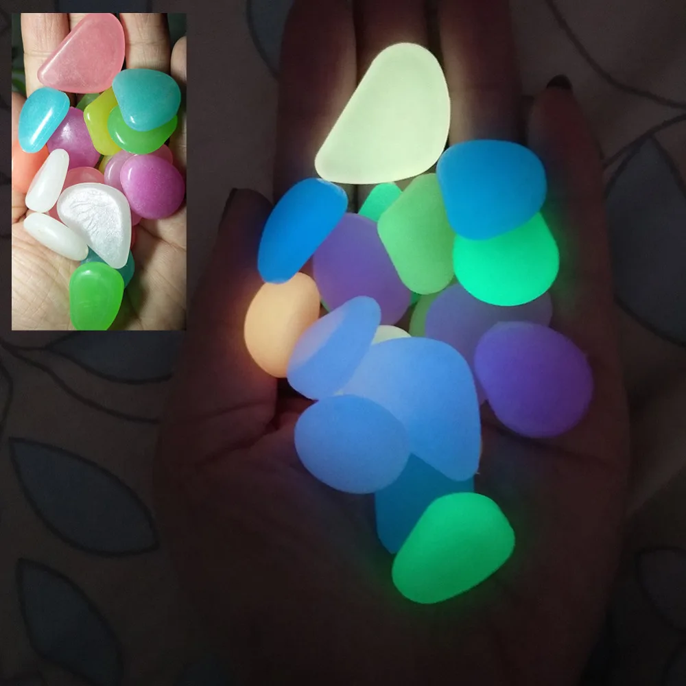 Детские светящиеся галечные камни игрушки для игр светится в темноте аквариума