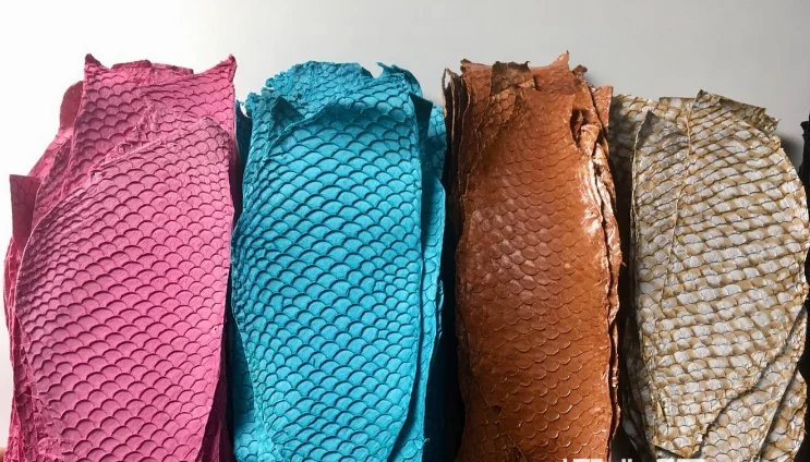 1 шт Красочные Натуральная лососевая рыбья кожа кусок многоцветный DIY сумка