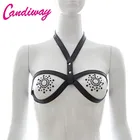 БДСМ Холтер Горячий дизайн сексуальный женский кожаный бюстгальтер нижнее белье с заклепками регулируемые плечевые ремни короткий характерный уникальный бондаж стиль