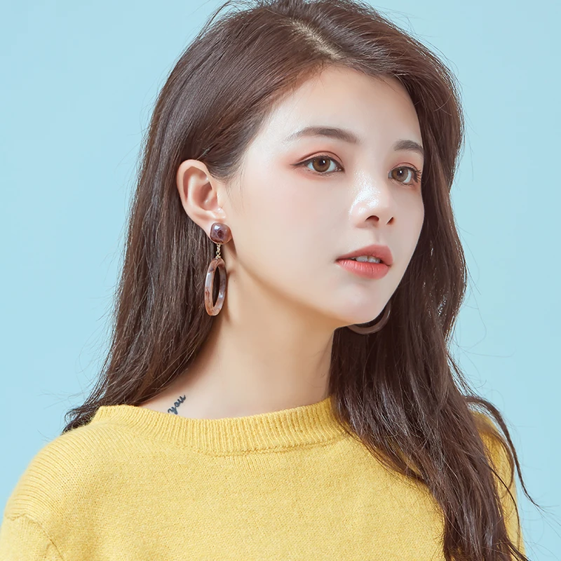 Простые акриловые геометрические серьги в стиле ретро | Украшения и аксессуары