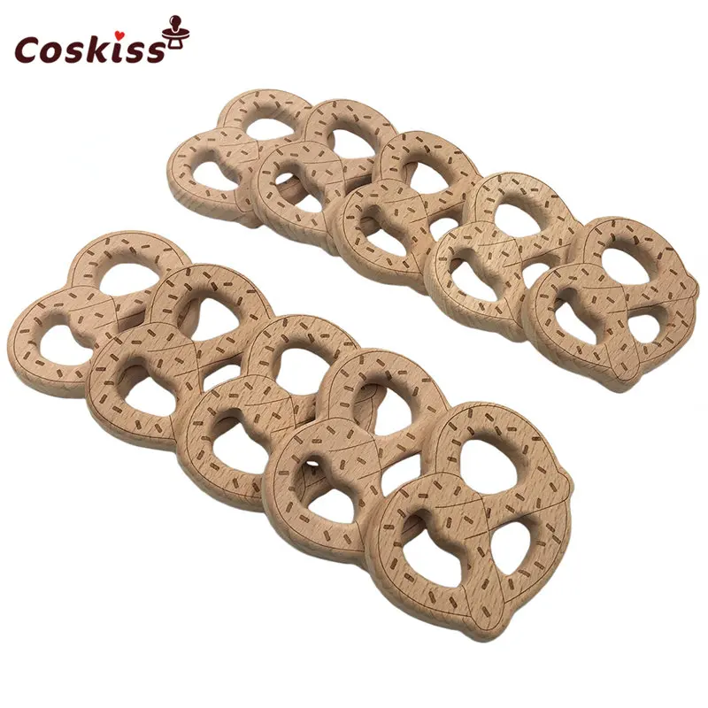 Деревянная хлебная палочка деревянный Прорезыватель для зубов pretzels Жевательная подвеска-прорезыватель для ожерелья/браслета игрушка для кормления детский зал для игр - Цвет: 10pcs