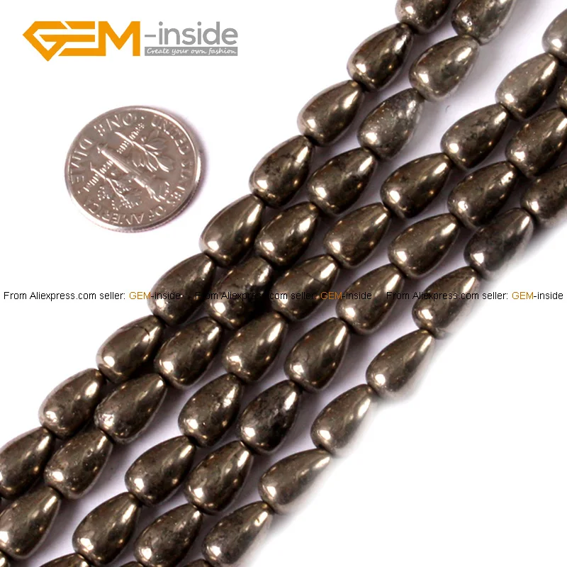 Натуральные плоские каплевидные бусины с драгоценным камнем для изготовления