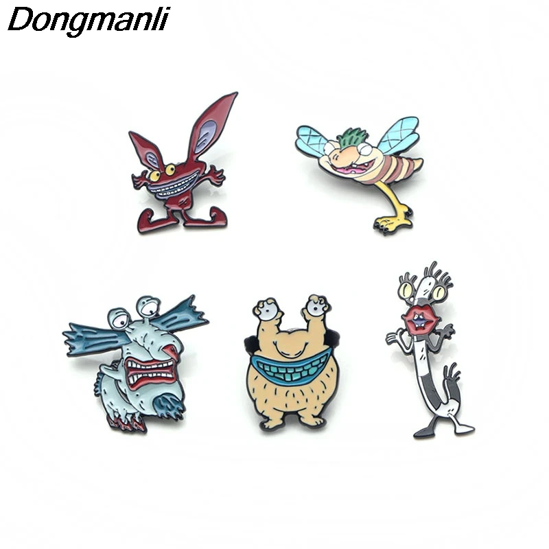 P3015 Dongmanli Монстры металлические эмалированные булавки и броши для женщин мужчин