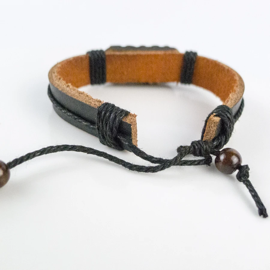 Спортивные мужские кожаные браслеты ограниченный материал из кости яка