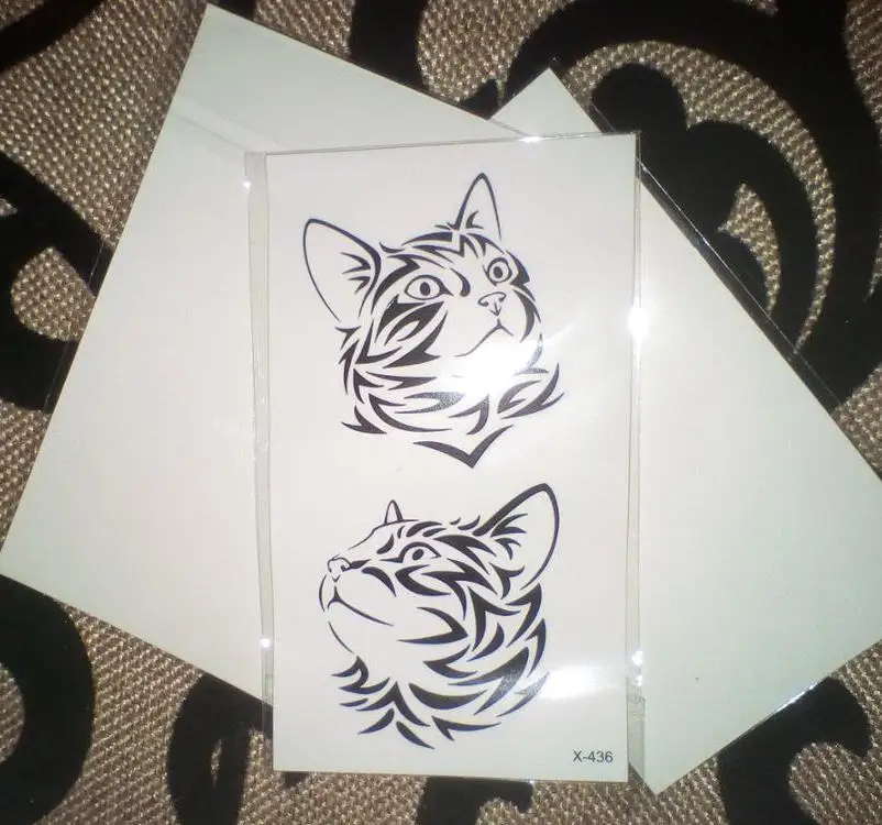 Водостойкая Временная тату-наклейка классная Татуировка кошки 10 5 х6 см