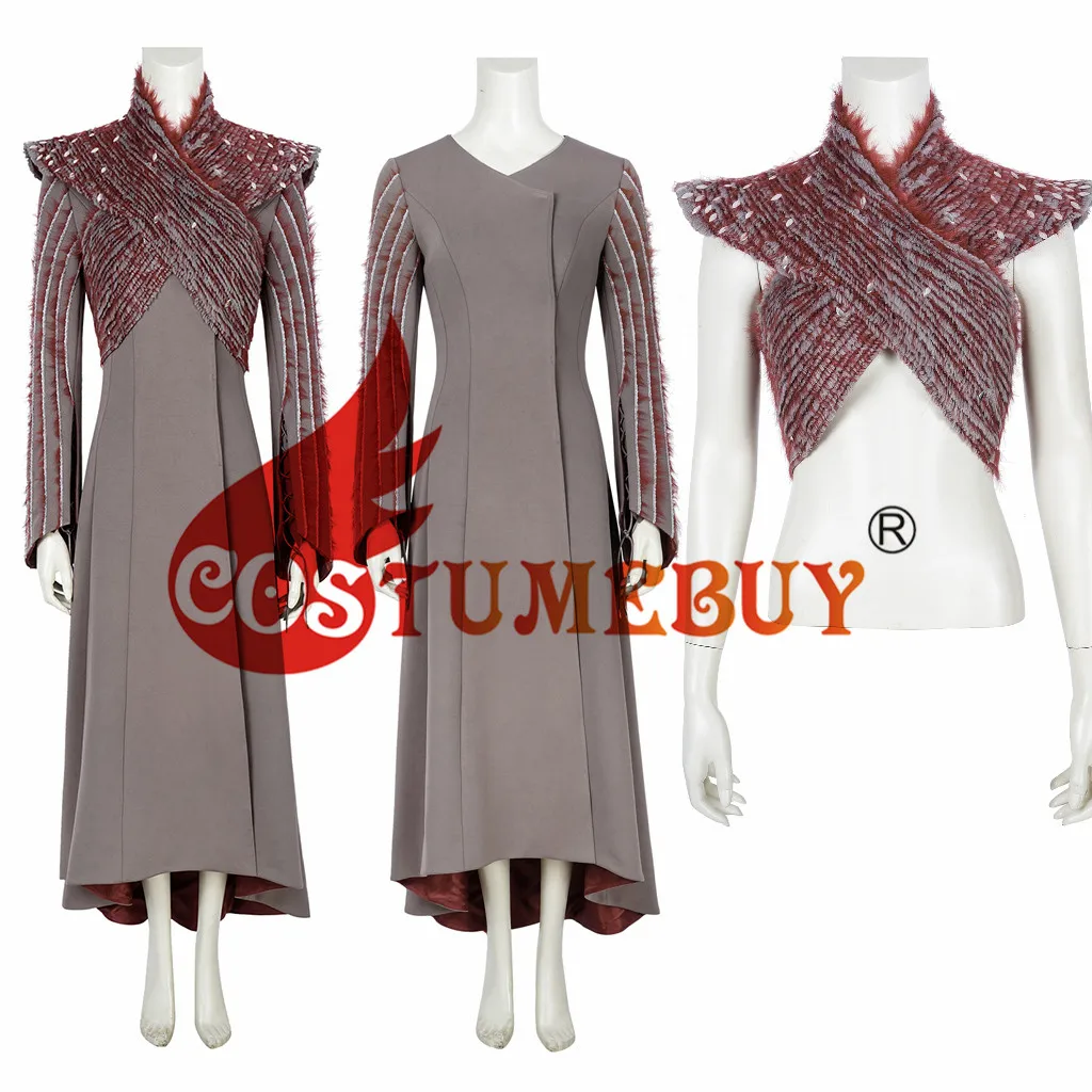 CostumeBuy Игра престолов Сезон 8 Дейенерис Таргариен косплей костюм мать драконов средневековый маскарадный костюм L920