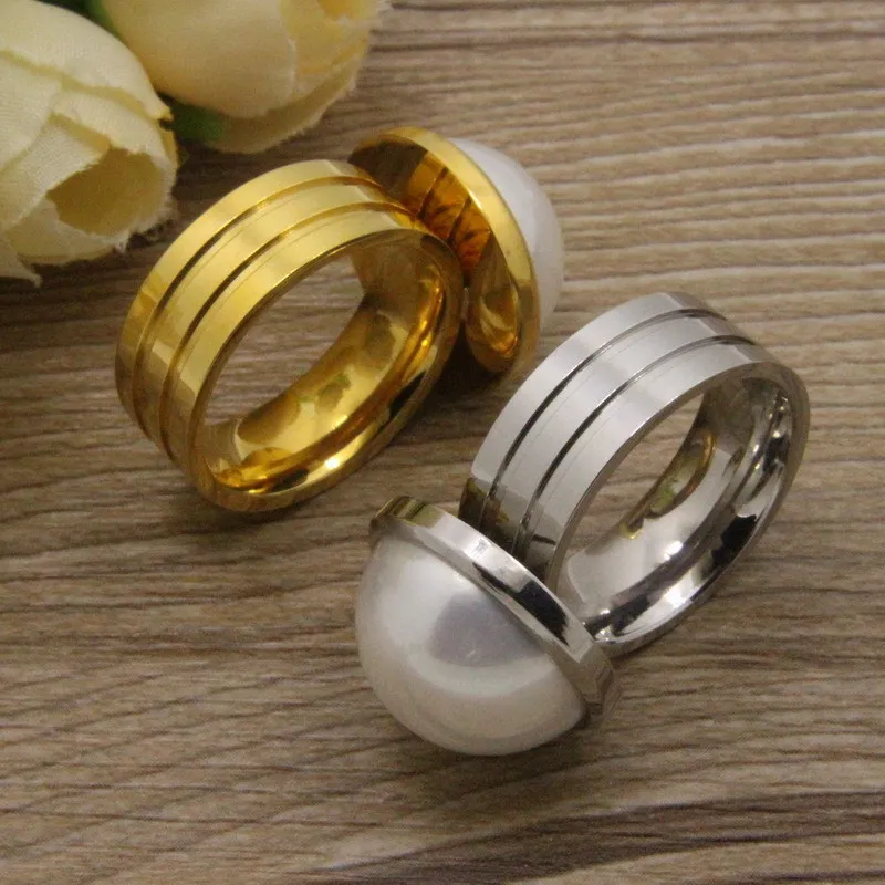 Женское кольцо из нержавеющей стали с искусственным жемчугом|pearl ring|pearl rings for