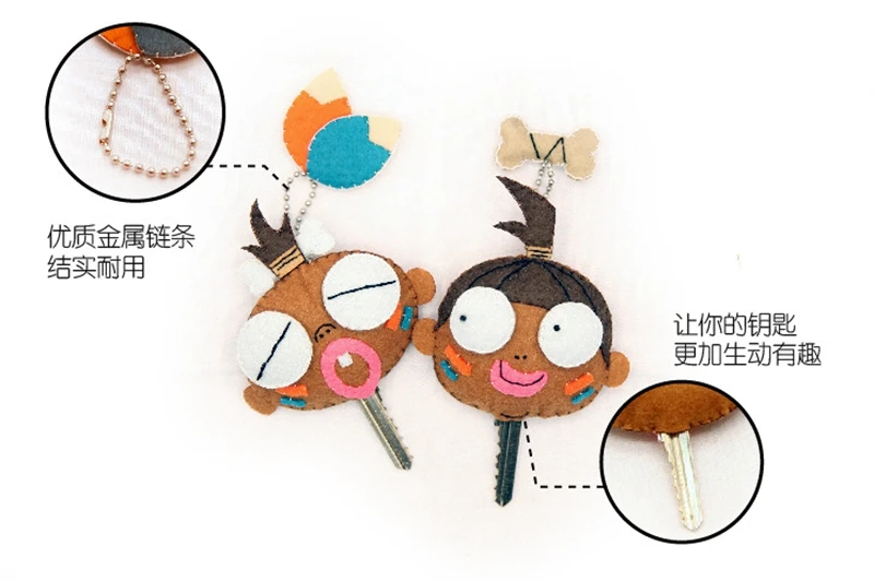 Прекрасный Африканский детский держатель для ключей 2 шт./лот 8x8.5см креативные