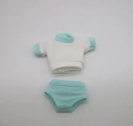 blue Одежда для куклы OB11, куклы 16 см, как мини-кукла holal, топов и трусов - Цвет: blue