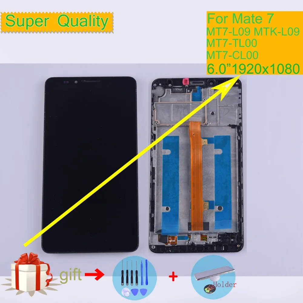Оригинальный ЖК-дисплей для HUAWEI ASCEND MATE 7 кодирующий преобразователь сенсорного