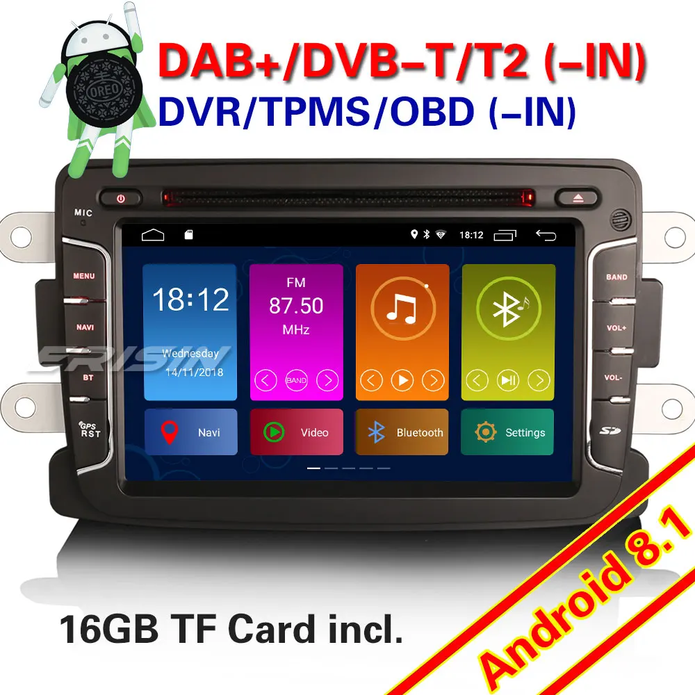 Erisin ES2829D 7 &quotавтомобильный мультимедийный плеер Android 8 1 DAB + с диагностическим