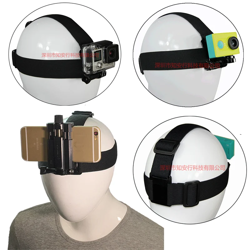 Универсальный ремень на голову+ крепкий держатель для телефона для XiaoMI YI GoPro Hero 7 6 5 4 3+ SJCAM eken камера смартфон POV видео