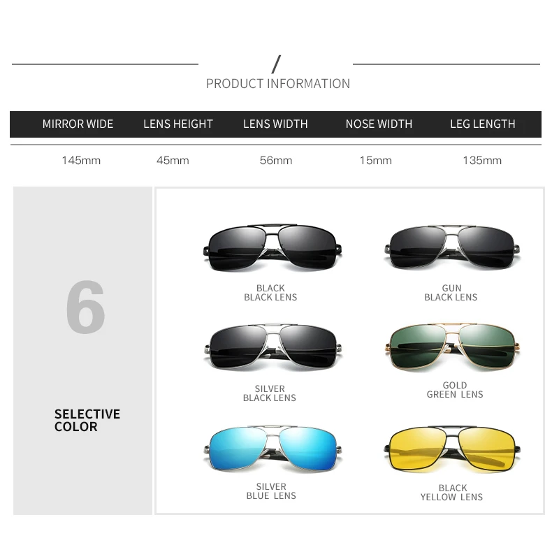 Мужские и женские солнцезащитные очки DOKLY классические поляризационные с