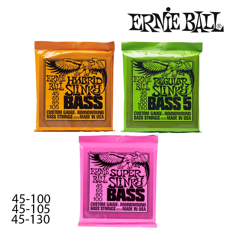 Оригинальные резные басовые струны Ernie Ball 2831/2833/2834 Hybrid Slinky с круглыми ранами [для 5