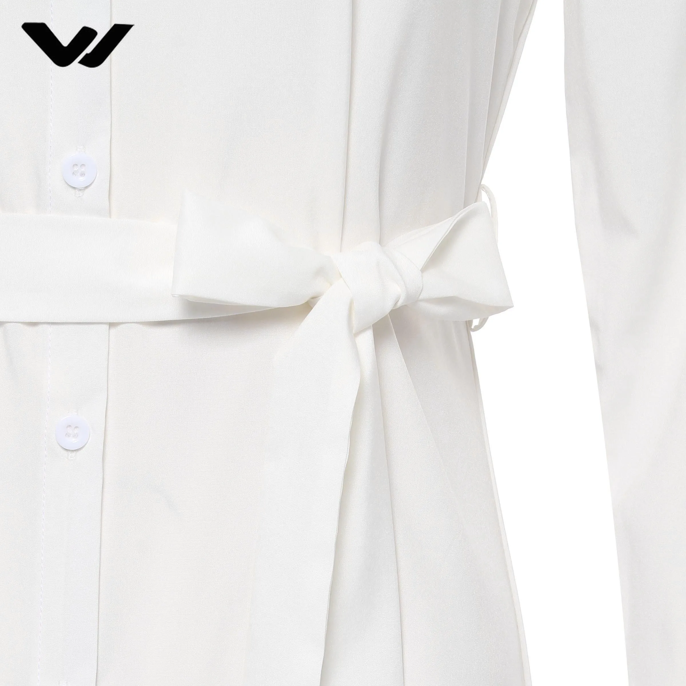 Pure White Split Sexy Dress Women 2018 New Fall Button Waist Cotton Bandage Female Street Simple Shirt Dresses | Женская одежда