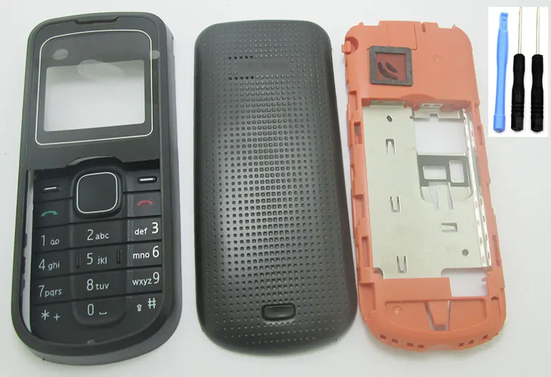 Черная полноразмерная Крышка корпуса и клавиатура для Nokia 1202 Корпус Корпуса