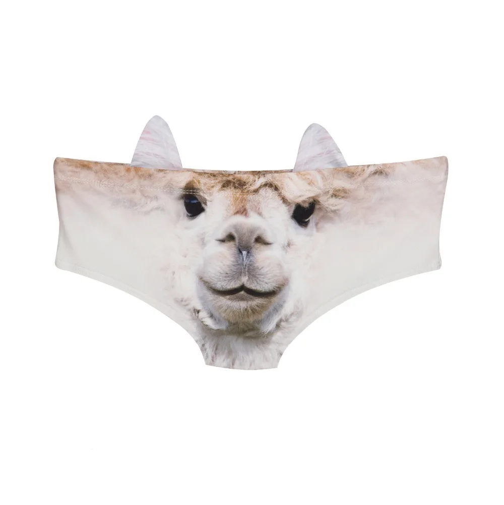 Трусики женские хипстерские с 3D-принтом ламы альпаки вырезом | Женская одежда