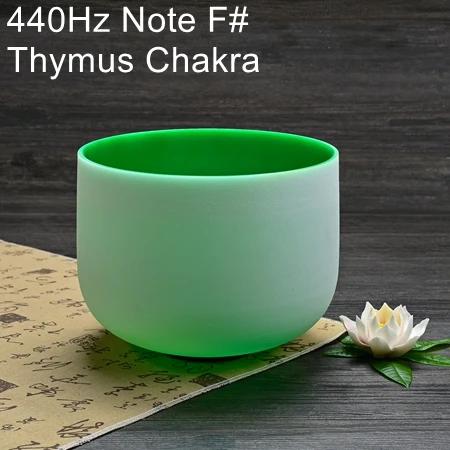 CVNC большая рекламная акция 1" Note C#/D#/F#/G#/A# чакра матовый цвет Кварцевый Поющая чаша - Цвет: 440Hz F Thymus