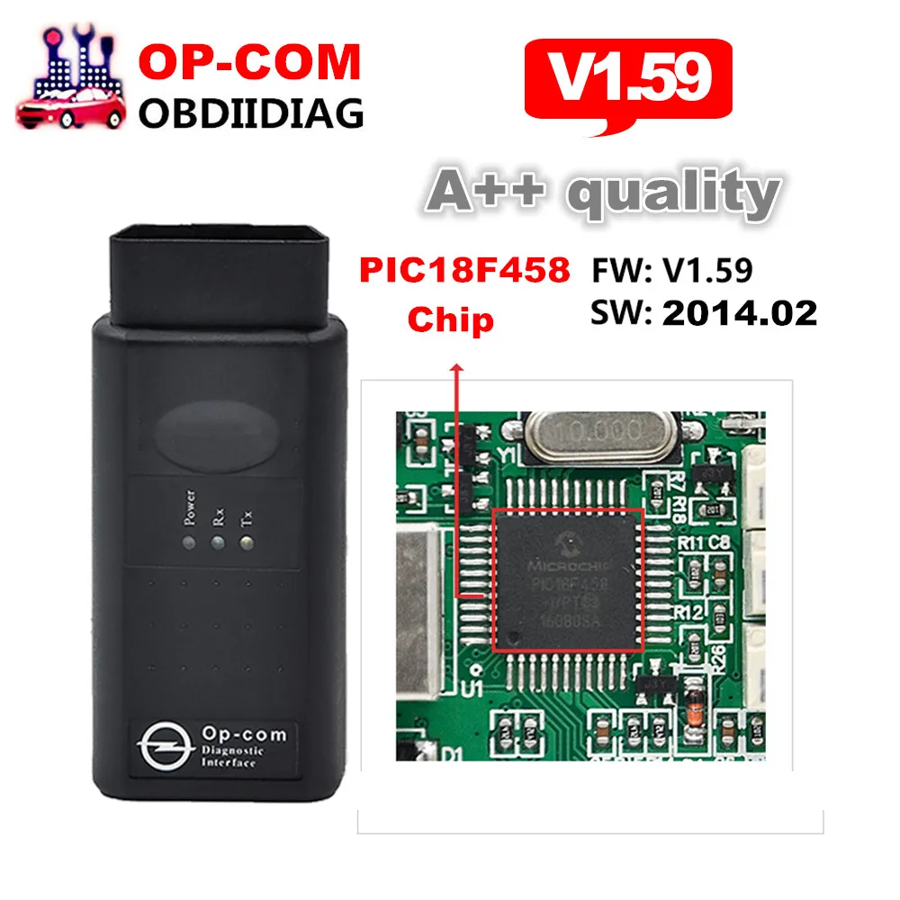 OP COM OPCOM OPEL V1.59 с PIC18F458 OP-COM obd2 opel сканер микрочип диагностический v2014.2 более стабильный, чем v1.45