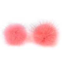 lfpu candy color 100 real mink fur earrings pompom ball stud earrings for women girl wedding engagement banquet jewelry