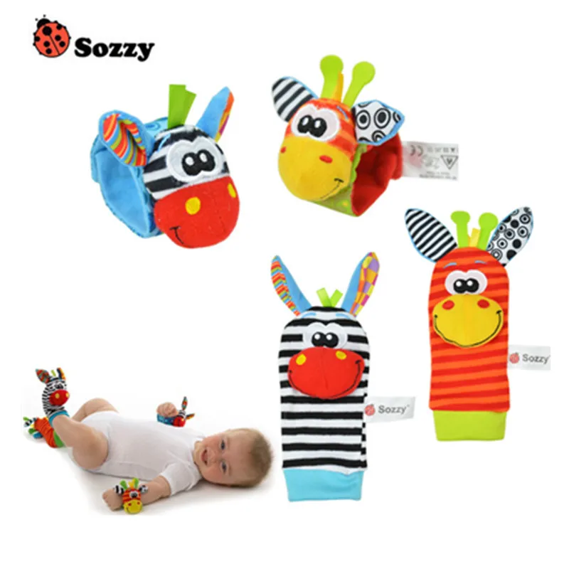 

Newborn Baby Socks for Boy Girls Infant Multicolor Animal Foot Socks Bebe Cartoon Wrist Strap Rattle Toys 0-12 Months