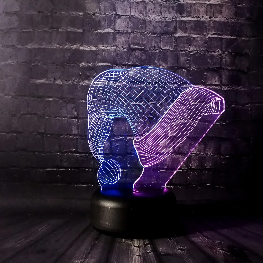 Рождественский подарок шляпа смешанный Цвет ночник 3D светодиодный USB лампа для