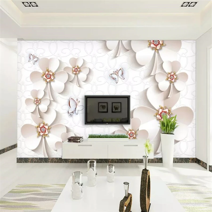 Пользовательские фотообои 3d обои роскошные золотые украшения цветок Клевер